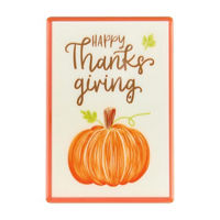 Harvest Happy Thanksgiving Mini Magnet with Pumpkin