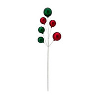 Christmas Metallic Red & Green Ornament Stem, 18 in