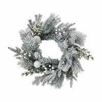 Christmas White Snowy Wreath, 22 in