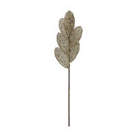 Christmas Gold Glitter Magnolia Leaf Stem
