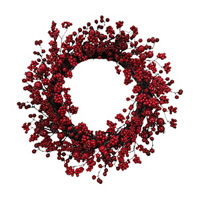Christmas Red Berry Wreath, 22 in