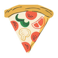 Italian Eats Pizza Slice Shaped Lunch Napkins, 16ct