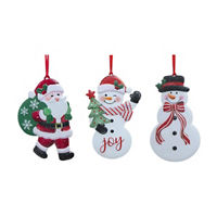 Christmas Metal Tree Ornament, 3 Assorted Styles
