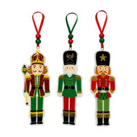 Christmas Acrylic Nutcracker Ornaments, 3 Assorted Designs