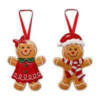 Christmas Gingerbread Shaped Ornament, 2 Assorted Styles