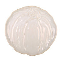 Large Antiqued Stoneware Pumpkin Platter