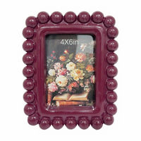 Clear Beaded Picture Frame, Purple, 4x6 in