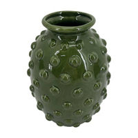 Green Dot Ceramic Vase