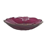 Purple Irregular Ruffled Amethyst Glass Decor Bowl