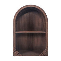 Brown Arched Wooden Display Shelf