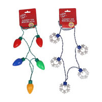 Holiday Style Christmas Light-Up Necklace, 2 Assorted Styles