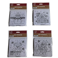 Holiday Style Christmas DIY Color-Your-Own Puzzle, 4 Assorted Designs