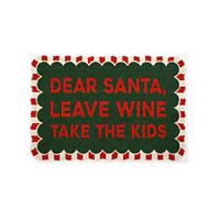 Christmas 'Leave Wine, Take the Kids' Coir Doormat, 18x30 in