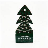 Holiday Style Mini Warm White LED String Lights with Gold Wire, 80 in