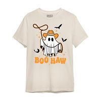 Halloween Women's Black and Orange Ghost "Boo Haw" T-Shirt, 2XL