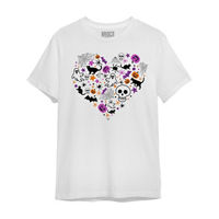Halloween Women's Multi-color Heart T-Shirt, Medium