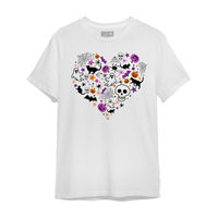 Halloween Women's Multicolor Heart T-Shirt, Large