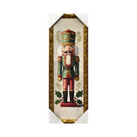 Christmas Green Nutcracker Framed Canvas Wall Art, 7x20 in