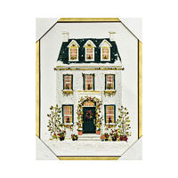 Christmas House Framed Canvas Wall Art, 12x16 in
