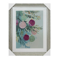 Christmas Ornament Framed Wall Art with Glass, 16x20 in