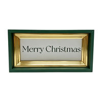 'Merry Christmas' Green & Gold Boxtop Tabletop Decor