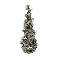Christmas Green Rattan Tree Decoration, 16 in