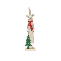 Christmas Cozy Reindeer Wooden Tabletop Decor
