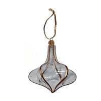 Christmas Clear Onion Shaped Glass Finial Ornament with