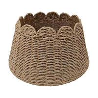 Christmas Brown Scalloped Edge Rattan Tree Collar 