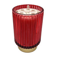 Christmas Citron Berry Scented Candle in Red Ribbed Jar, 12 oz
