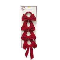 Holiday Style Red Bow Napkin Rings, 4 pk