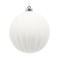 Christmas White Flocked Ball Ornament, 6 in
