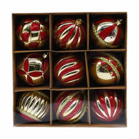 Christmas Red & Gold Luxe Assorted Plastic Ball Ornaments, 9 pk