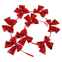 Christmas Metallic Red Bow Garland, 72 in