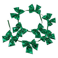 Christmas Metallic Green Bow Garland, 72 in