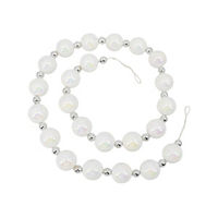 Christmas White Iridescent Beaded Garland Ornament, 72 in