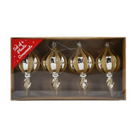 Christmas Gold & Silver Plastic Finial Ornament Set,