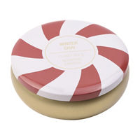 Christmas Red & White Candy Cane Stripe Lid Tin Candle in Winter Chai Scent, 11 oz