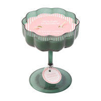 Christmas Green Coupe Glass Candle in Holiday Gumdrop Scent, 4.2 oz