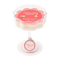 Christmas Clear Coupe Glass Candle in Candy Cane Martini Scent, 4.2 oz