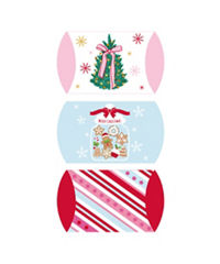 Holiday Style Christmas Pillow Shaped Gift Boxes, 3 ct, 3 Assorted Designs