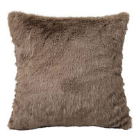 Christmas Brown Faux Fur Throw Pillow