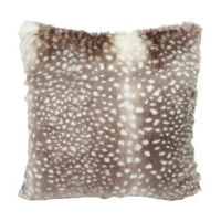 Brown Furry Animal Print Throw Pillow, 18 in
