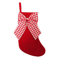 Christmas Red Gingham Bow Stocking