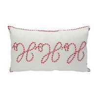 Christmas Peppermint Stitch 'Ho Ho Ho' Pillow, 12x20 in