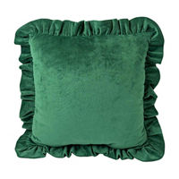Christmas Green Velvet Ruffle Pillow