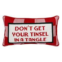 Christmas Mini Red & Pink Plaid 'Tinsel in a Tangle' Throw Pillow