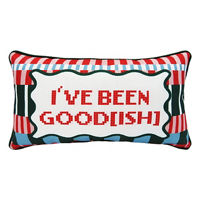 Christmas Mini Striped 'I've Been Good(ish)' Throw Pillow