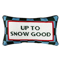 Christmas Mini Blue & Green Checker Print 'Up to Snow Good' Throw Pillow