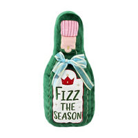 Christmas Green 'Fizz The Season' Champagne Bottle Pillow